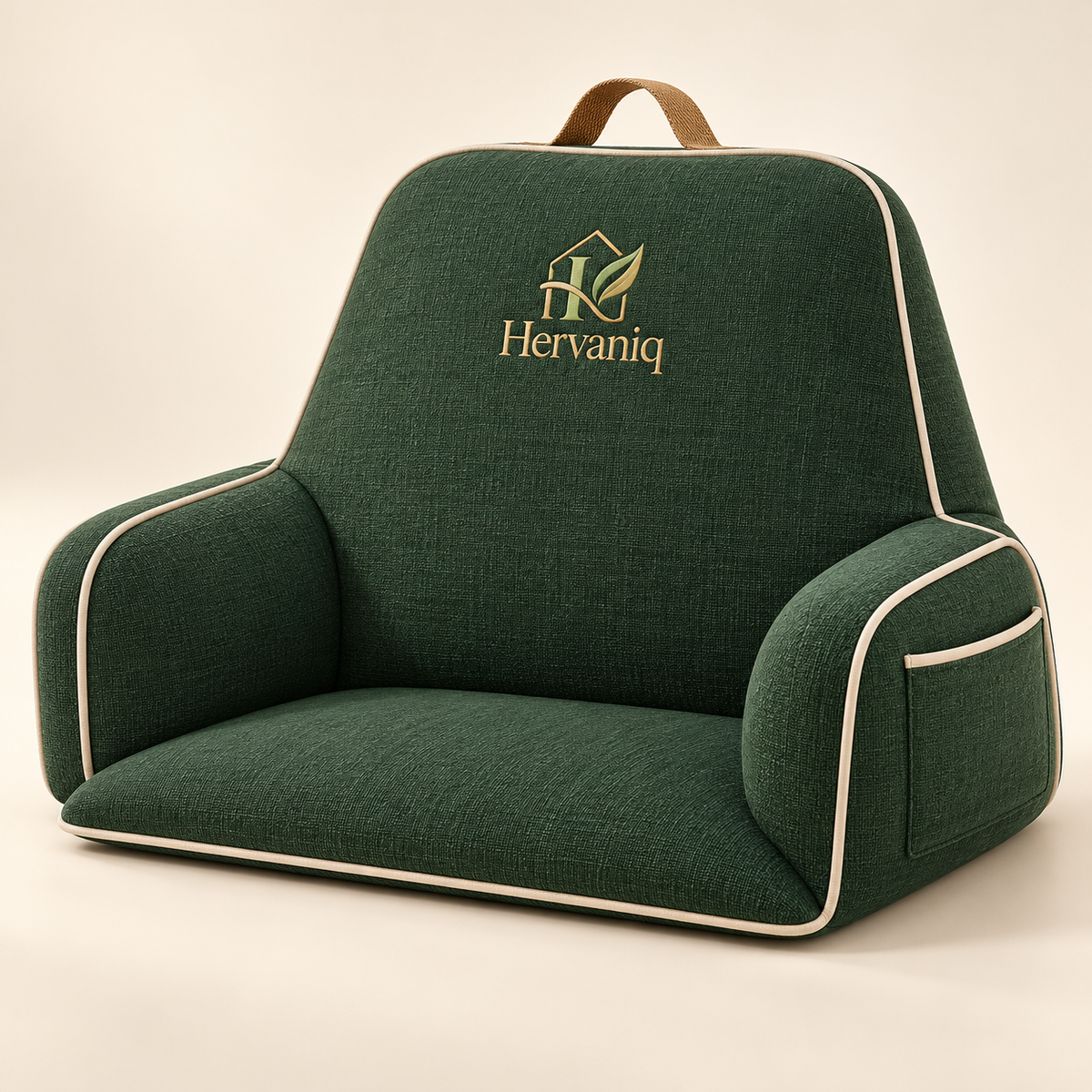 Hervaniq Cozy Corner Reading Pillow with Armrests & Side Pocket