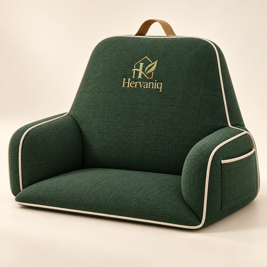 Hervaniq Cozy Corner Reading Pillow with Armrests & Side Pocket