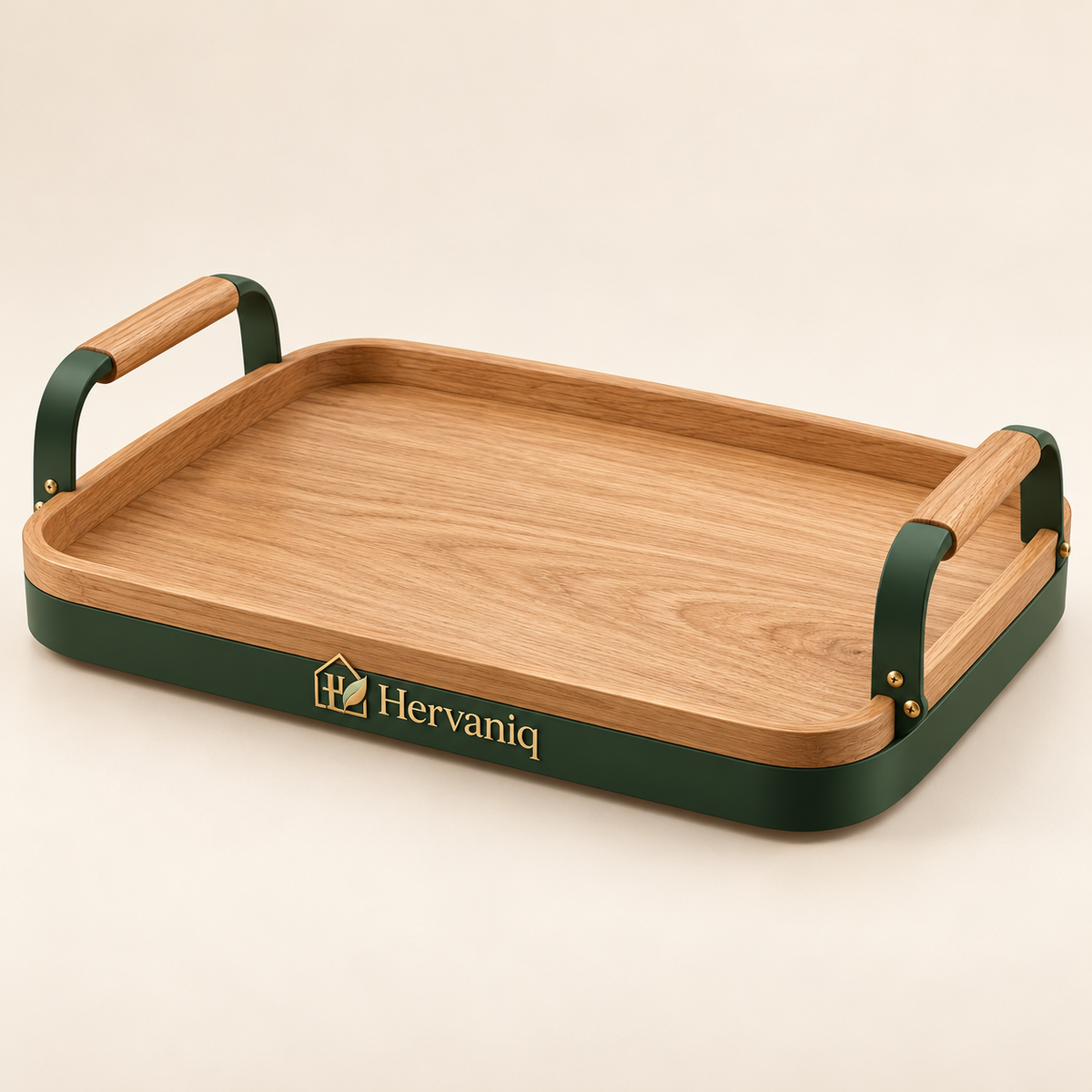 Hervaniq Compact Dining Serving Tray with Dual Handles